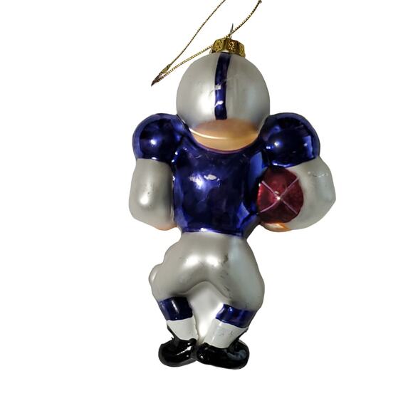 Scottish Christmas NFL Indianapolis Colts Blown Glass Ornament Blue Jersey 6"New - Picture 4 of 9